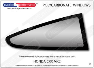 HONDA - CRX MK2 - Lexan Polycarbonate right rear quarter window