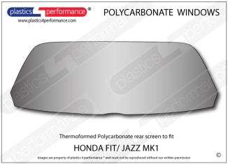 HONDA - Fit/ Jazz MK1 - Lexan Polycarbonate rear screen