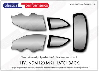 Hyundai i20 - MK1 - PB - Lexan Polycarbonate 5 piece window kit