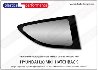 Hyundai i20 - MK1 - PB - Lexan Polycarbonate right rear quarter window