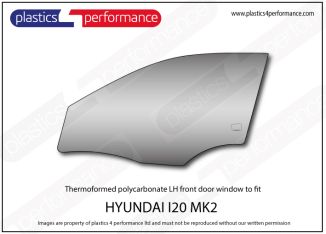 HYUNDAI i20 MK2 - Lexan Polycarbonate left front door window