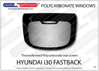 Hyundai i30 N Fastback thermoformed polycarbonate rear screen
