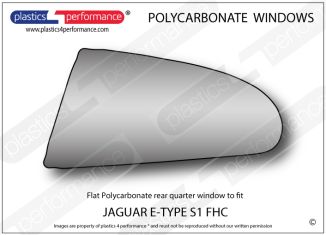 JAGUAR - E type S1 FHC - Perspex Polycarbonate left rear quarter window