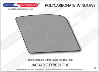 JAGUAR E type S1 FHC - Perspex Polycarbonate right front door window