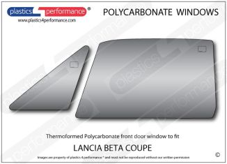 LANCIA Beta Coupe - Lexan Polycarbonate left front door window