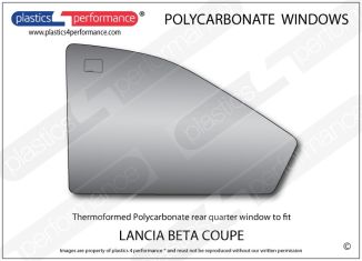 LANCIA Beta Coupe - Lexan Polycarbonate left rear quarter window