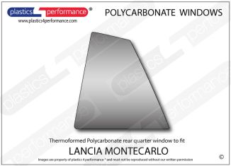 LANCIA - Montecarlo S1 - Lexan Polycarbonate left rear quarter window