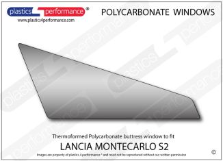 LANCIA - Montecarlo S2 - Lexan Polycarbonate left rear buttress window