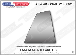 LANCIA - Montecarlo S2 - Lexan Polycarbonate right rear quarter window