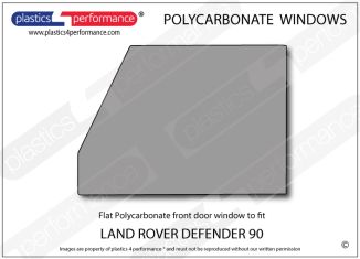 LAND ROVER - Defender 90 - Lexan Polycarbonate left front door window