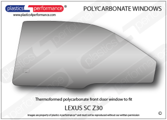 LEXUS - SC Z30 - Lexan Polycarbonate right front door window