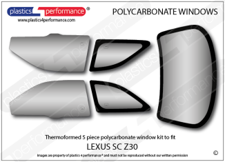 LEXUS - SC Z30 - Lexan Polycarbonate window kit