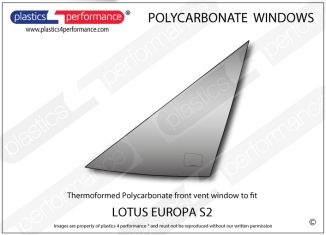 LOTUS - Europa S2 - Lexan Polycarbonate left front vent window