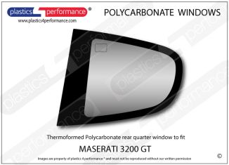 MASERATI - 3200 GT - Lexan Polycarbonate left rear quarter window