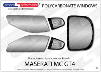 MASERATI - Granturismo MC GT4 - Lexan Makrolon Polycarbonate window kit