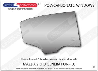 MAZDA - Mazda2 3rd Generation - Lexan Polycarbonate right rear door window