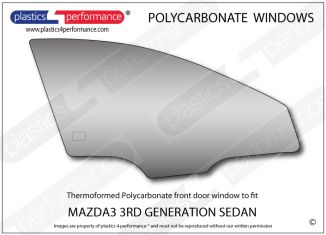MAZDA - Mazda3 3rd Generation Sedan - Lexan Polycarbonate right front door window