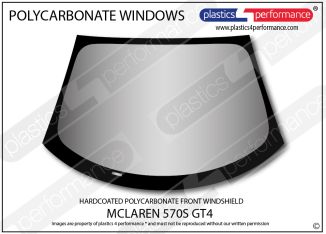McLAREN - 570S GT4 - Hardcoated LEXAN / MAKROLON Polycarbonate Front windscreen