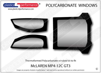 McLAREN MP4-12C GT3 - Lexan Polycarbonate window kit