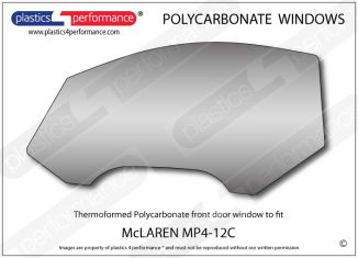 McLAREN MP4-12C - Lexan Polycarbonate left front door window