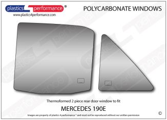MERCEDES - 190E (W210) - Lexan Polycarbonate left rear door window