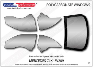  MERCEDES - CLK (W209) - Lexan / Makrolon Polycarbonate window kit