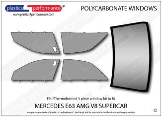 MERCEDES - E63 AMG V8 Erebus Supercar - Lexan Polycarbonate window kit