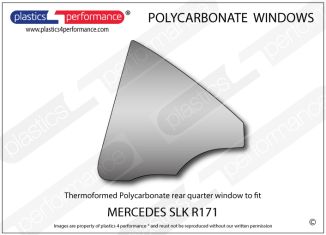 MERCEDES - SLK R171 - Lexan Polycarbonate left rear quarter window