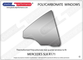 MERCEDES - SLK R171 - Lexan Polycarbonate right rear quarter window
