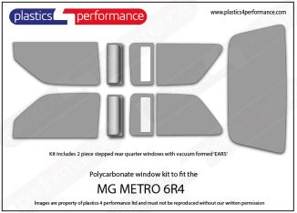 MG METRO 6R4 - Lexan Polycarbonate window kit