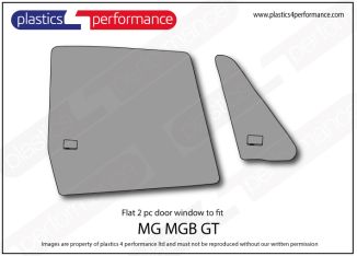 MGB GT Flat polycarbonate door window