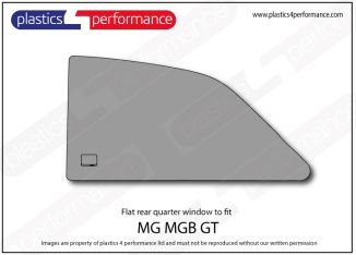 MGB GT Flat polycarbonate rear quarter window