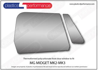 MG - Midget - Lexan Polycarbonate right front door window