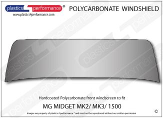 MG Midget MK2/ MK3/ 1500 - Hardcoated Lexan Polycarbonate front windscreen
