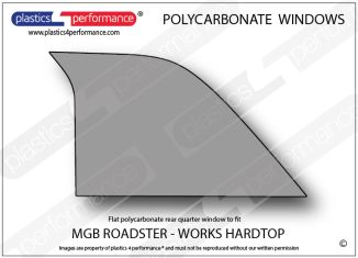 MG - MGB Roadster - Lexan Polycarbonate left rear quarter window