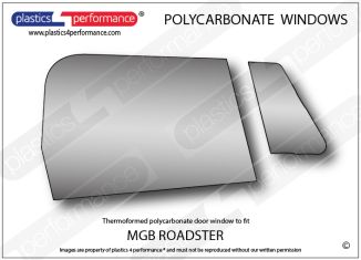 MG - MGB Roadster - Lexan Polycarbonate right front door window