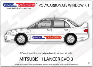 MITSUBISHI - Lancer Evo 3 (Evo III) - Lexan Makrolon Polycarbonate window kit