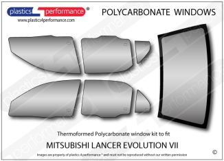 MITSUBISHI - Lancer Evo 7 - Lexan Polycarbonate window kit