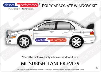MITSUBISHI - Lancer Evo 9 (Evo IX) - Lexan Makrolon Polycarbonate window kit
