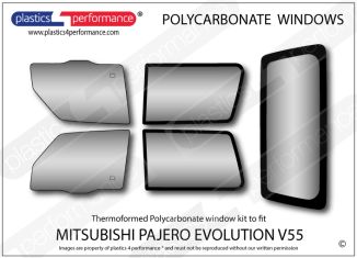 MITSUBISHI - Pajero Evolution V55V - Lexan Polycarbonate window kit