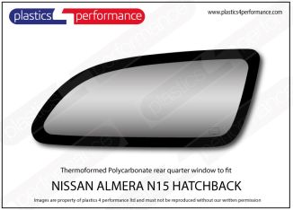 NISSAN - Almera N15 - Lexan Polycarbonate right rear quarter window