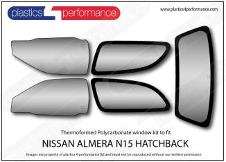 NISSAN - Almera N15 - Lexan Polycarbonate window kit