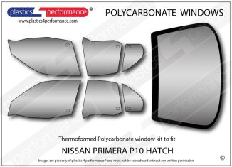 NISSAN - Primera P10 Hatchback - Lexan Polycarbonate window kit