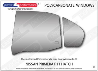 NISSAN - Primera P11 Hatchback - Lexan Polycarbonate left rear door window