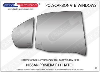 NISSAN - Primera P11 Hatchback - Lexan Polycarbonate right rear door window