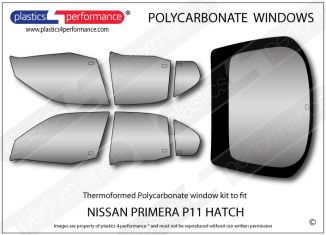 NISSAN - Primera P11 Hatchback - Lexan Polycarbonate window kit