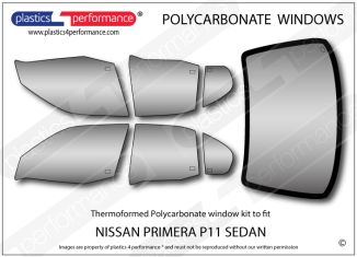 NISSAN - Primera P11 Sedan - Lexan Polycarbonate window kit