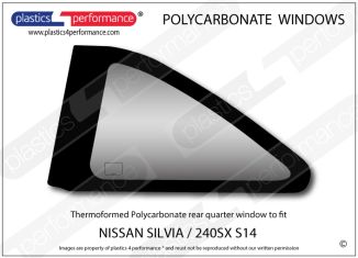 NISSAN - Silvia / 240SX S14 - Lexan Polycarbonate left rear quarter window