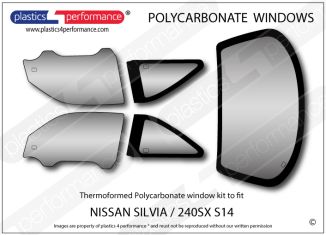 NISSAN - Silvia / 240SX S14 - Lexan Polycarbonate window kit