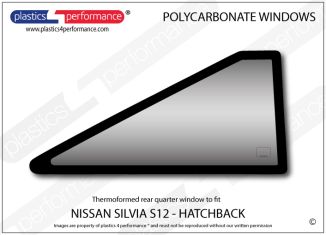 NISSAN - Silvia S12 - Thermoformed Lexan / Makrolon Polycarbonate right rear quarter window